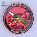 Pièce de défi en métal marine de l&#39;émail doux des USA 40mm de coutume pour le cadeau de souvenir